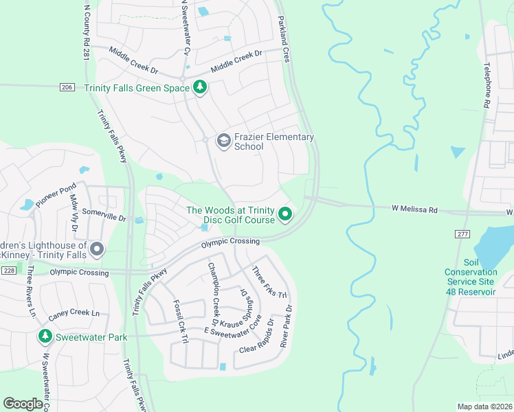 map of restaurants, bars, coffee shops, grocery stores, and more near 812 Winter Creek Drive in McKinney