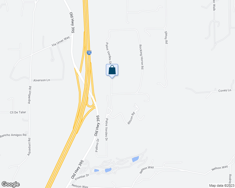 map of restaurants, bars, coffee shops, grocery stores, and more near Palos Verdes Drive in San Diego County