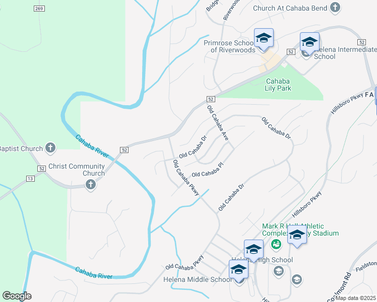map of restaurants, bars, coffee shops, grocery stores, and more near 633 Old Cahaba Drive in Helena