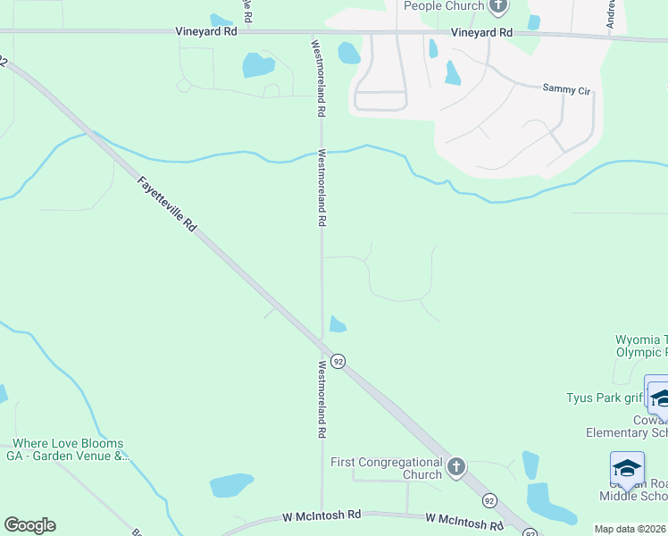 map of restaurants, bars, coffee shops, grocery stores, and more near 288 Westmoreland Road in Griffin
