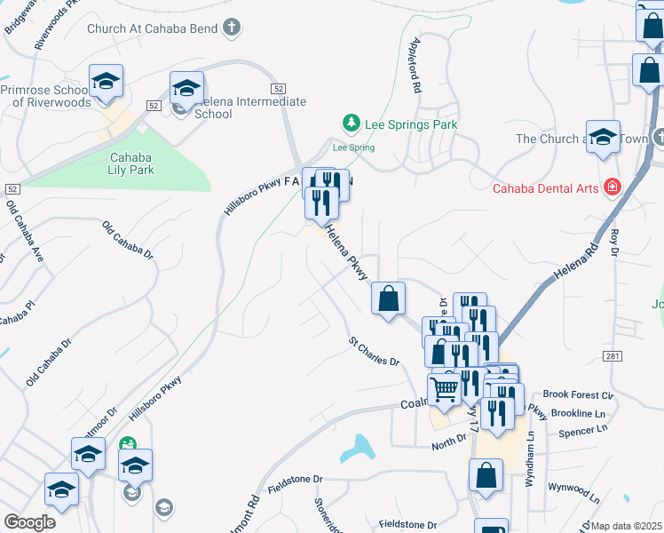 map of restaurants, bars, coffee shops, grocery stores, and more near 507 Baronne Street in Helena