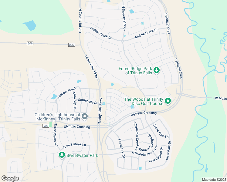 map of restaurants, bars, coffee shops, grocery stores, and more near 320 Gibbons Creek Trail in McKinney