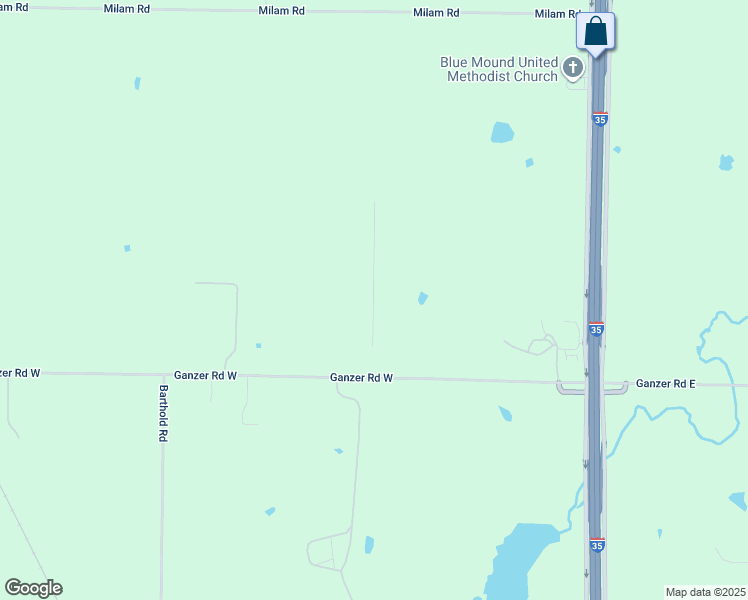 map of restaurants, bars, coffee shops, grocery stores, and more near Ganzer Road West in Denton