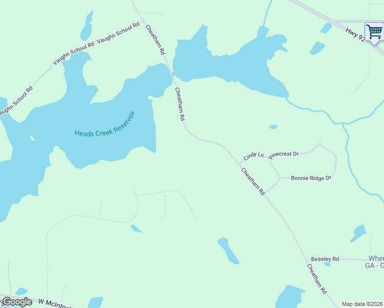 map of restaurants, bars, coffee shops, grocery stores, and more near 955 Cheatham Road in Griffin