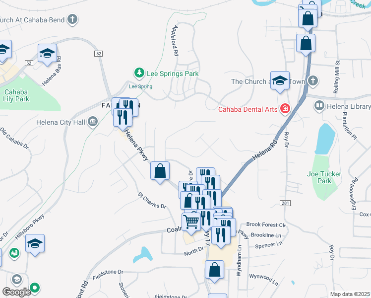 map of restaurants, bars, coffee shops, grocery stores, and more near 4011 Falliston Dr in Helena