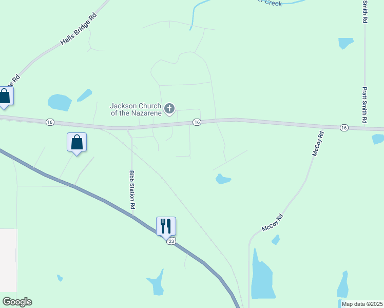 map of restaurants, bars, coffee shops, grocery stores, and more near 131 Oak Ridge Road in Jackson