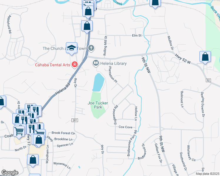 map of restaurants, bars, coffee shops, grocery stores, and more near 4217 Park Circle in Helena