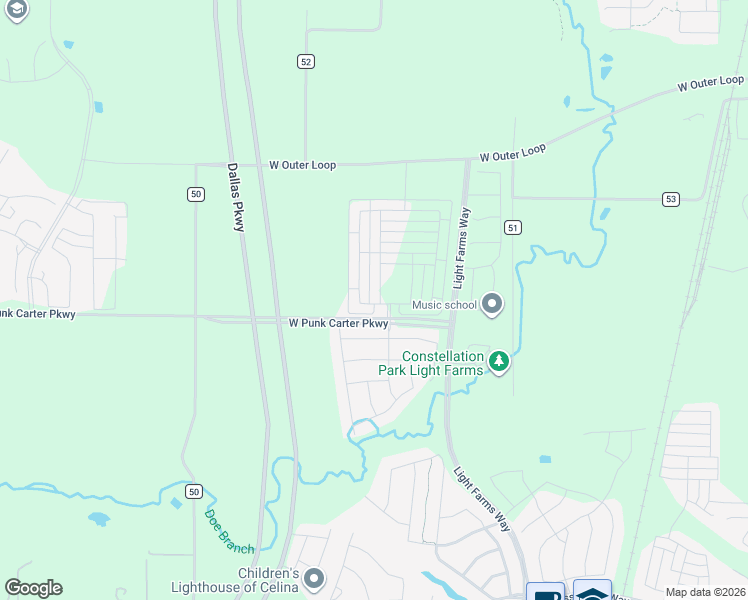 map of restaurants, bars, coffee shops, grocery stores, and more near 2861 Hancock Lane in Celina