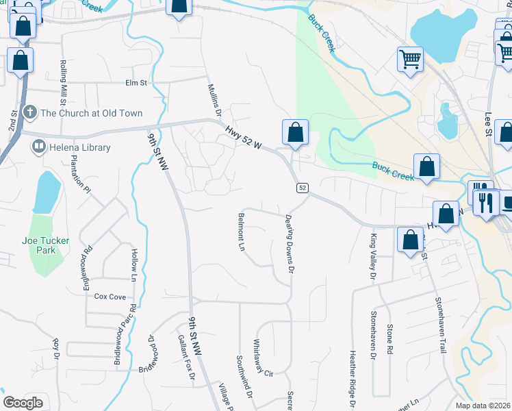 map of restaurants, bars, coffee shops, grocery stores, and more near 1410 Belmont Lane in Helena