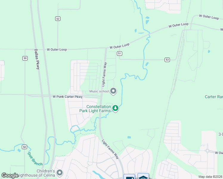 map of restaurants, bars, coffee shops, grocery stores, and more near 2829 Prospect Street in Celina