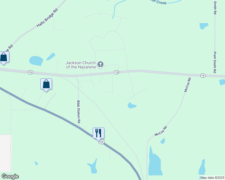 map of restaurants, bars, coffee shops, grocery stores, and more near 131 Oak Ridge Road in Jackson