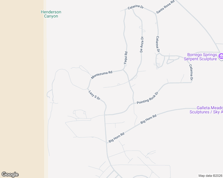 map of restaurants, bars, coffee shops, grocery stores, and more near 1669 De Anza Drive in Borrego Springs