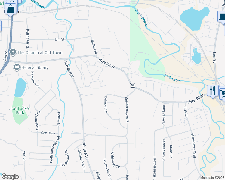 map of restaurants, bars, coffee shops, grocery stores, and more near 1410 Belmont Lane in Helena