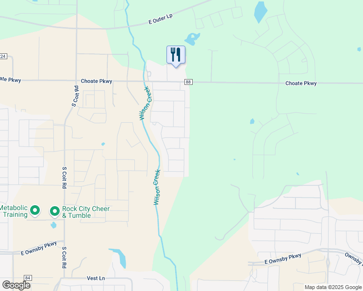 map of restaurants, bars, coffee shops, grocery stores, and more near 2804 Oakhurst Drive in Celina