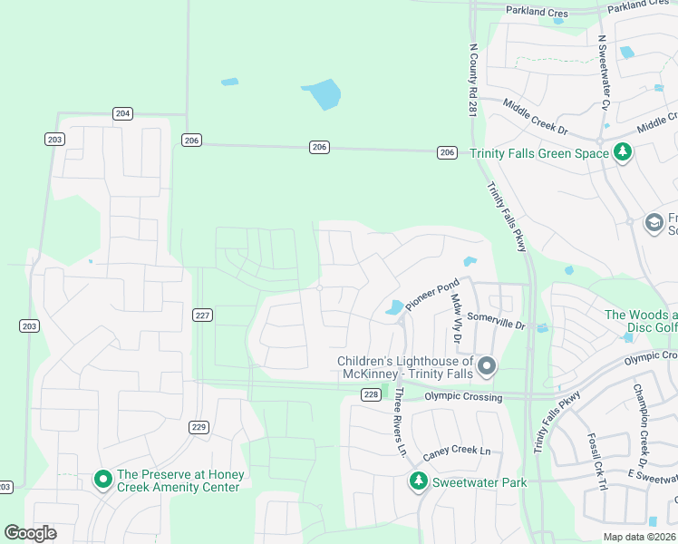 map of restaurants, bars, coffee shops, grocery stores, and more near 1354 County Road 228 in McKinney