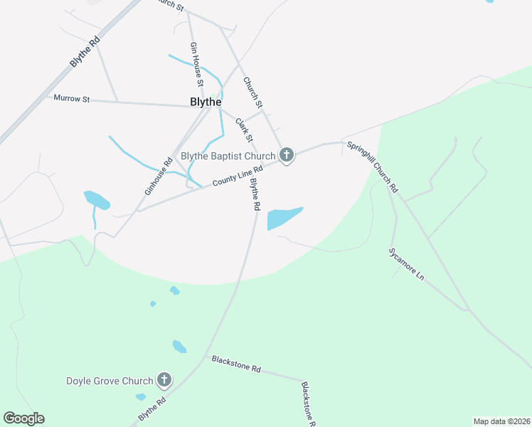 map of restaurants, bars, coffee shops, grocery stores, and more near 1090 Blythe Road in Blythe