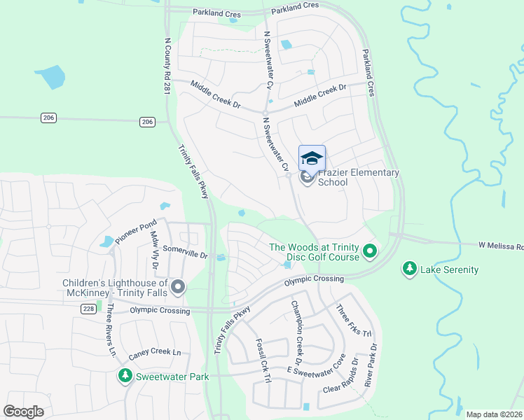 map of restaurants, bars, coffee shops, grocery stores, and more near 420 Gibbons Creek Trail in McKinney