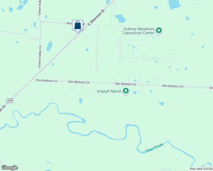 map of restaurants, bars, coffee shops, grocery stores, and more near 4361-4391 Elm Bottom Circle in Aubrey