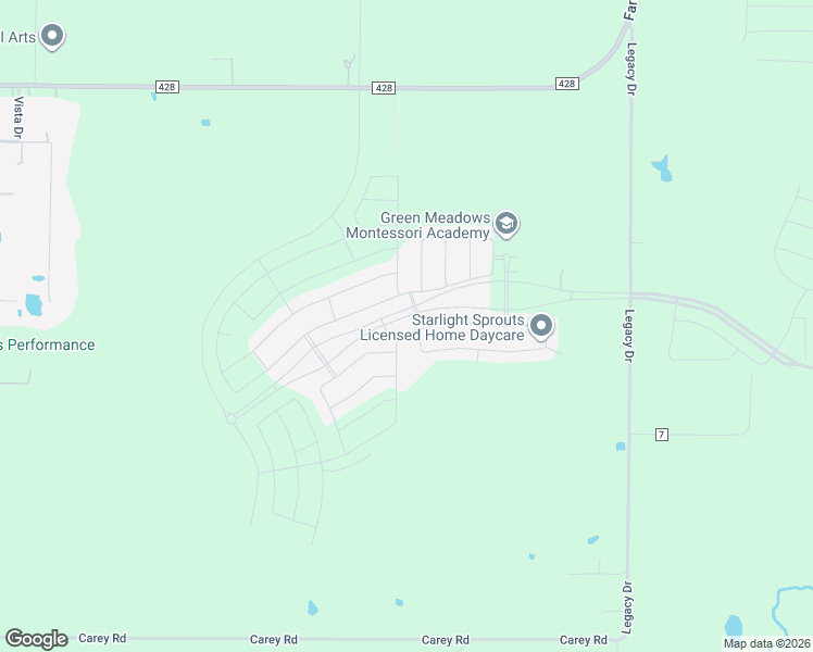 map of restaurants, bars, coffee shops, grocery stores, and more near 16809 Clover Drive in Celina