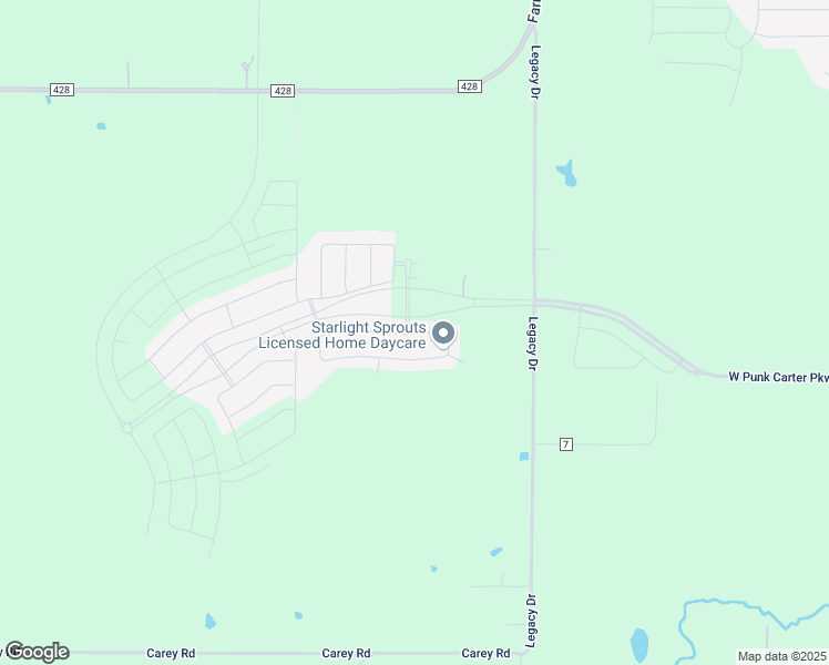 map of restaurants, bars, coffee shops, grocery stores, and more near 17117 Clover Drive in Celina