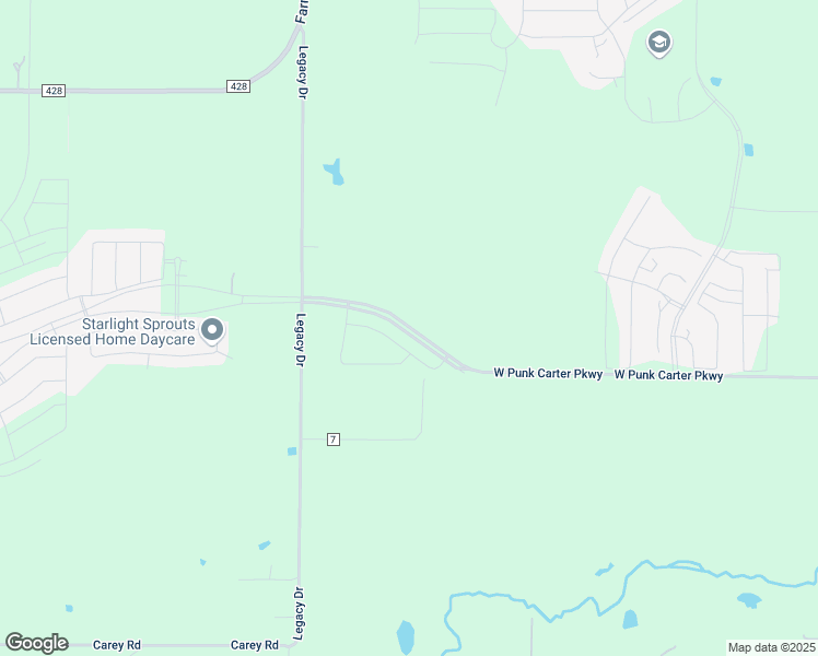 map of restaurants, bars, coffee shops, grocery stores, and more near 3100 West Punk Carter Parkway in Celina