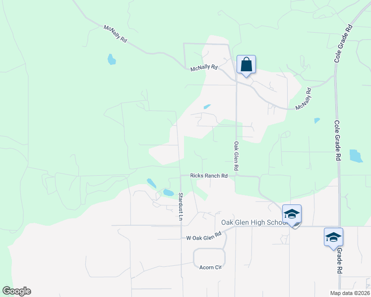 map of restaurants, bars, coffee shops, grocery stores, and more near 13592 Sundance Road in Valley Center