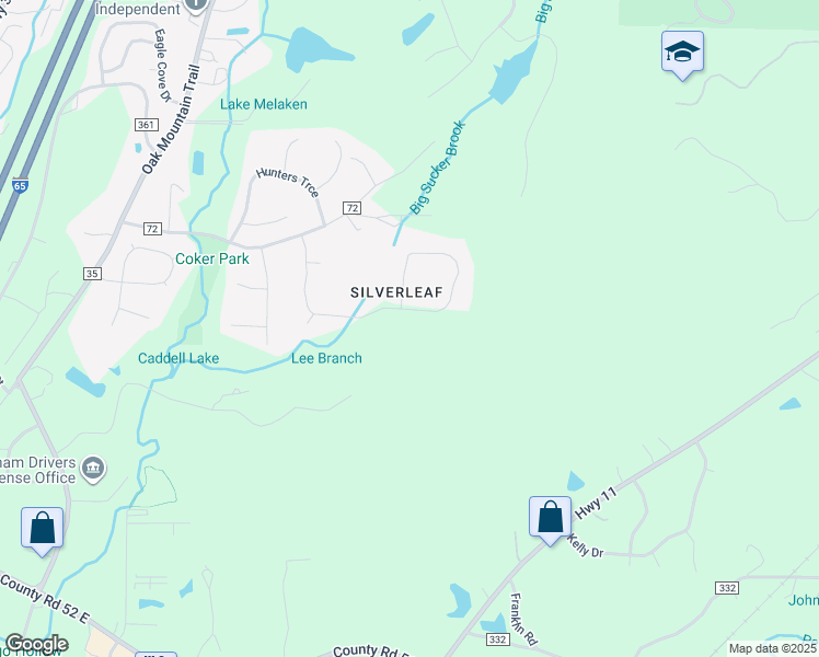 map of restaurants, bars, coffee shops, grocery stores, and more near 168 Silverleaf Drive in Pelham