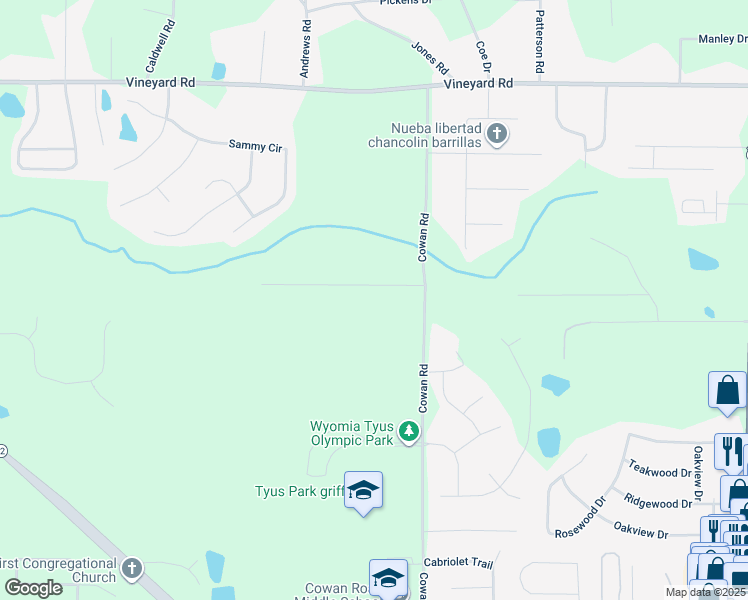 map of restaurants, bars, coffee shops, grocery stores, and more near 606 Seminole Drive in Griffin
