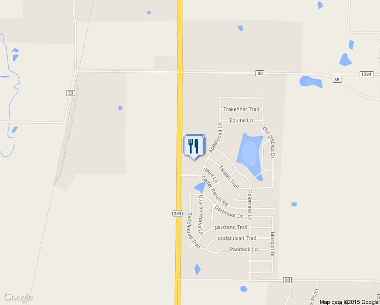 map of restaurants, bars, coffee shops, grocery stores, and more near 205 Palomino Ln in Celina