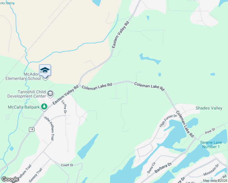 map of restaurants, bars, coffee shops, grocery stores, and more near 7609 Lewis Way in McCalla