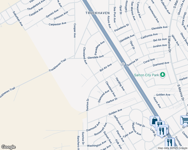 map of restaurants, bars, coffee shops, grocery stores, and more near 2226 Cleveland Avenue in Thermal