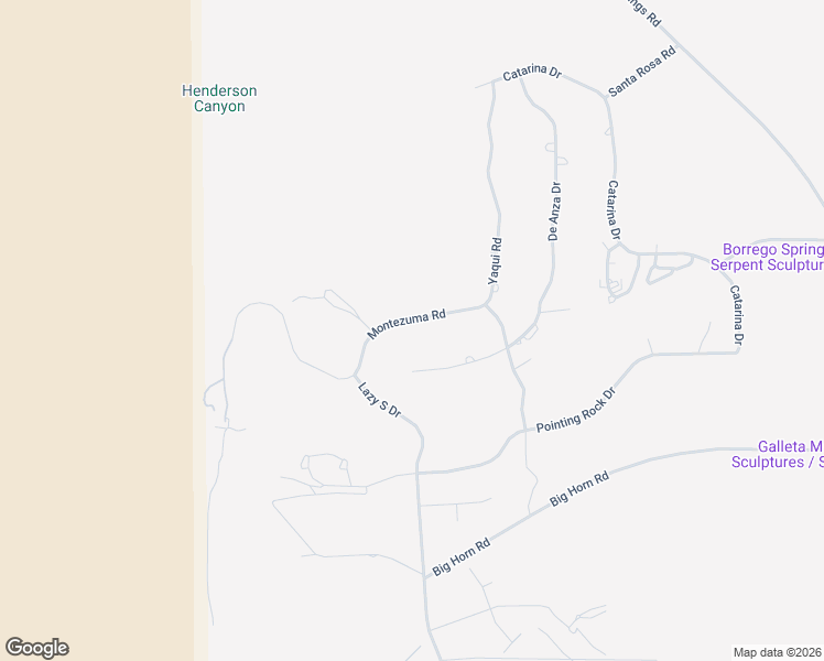 map of restaurants, bars, coffee shops, grocery stores, and more near 255 Montezuma Road in Borrego Springs