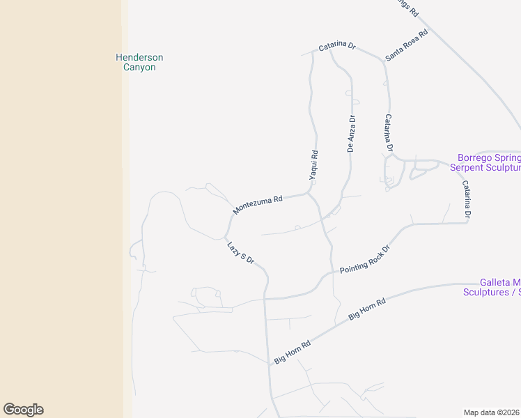map of restaurants, bars, coffee shops, grocery stores, and more near 255 Montezuma Road in Borrego Springs