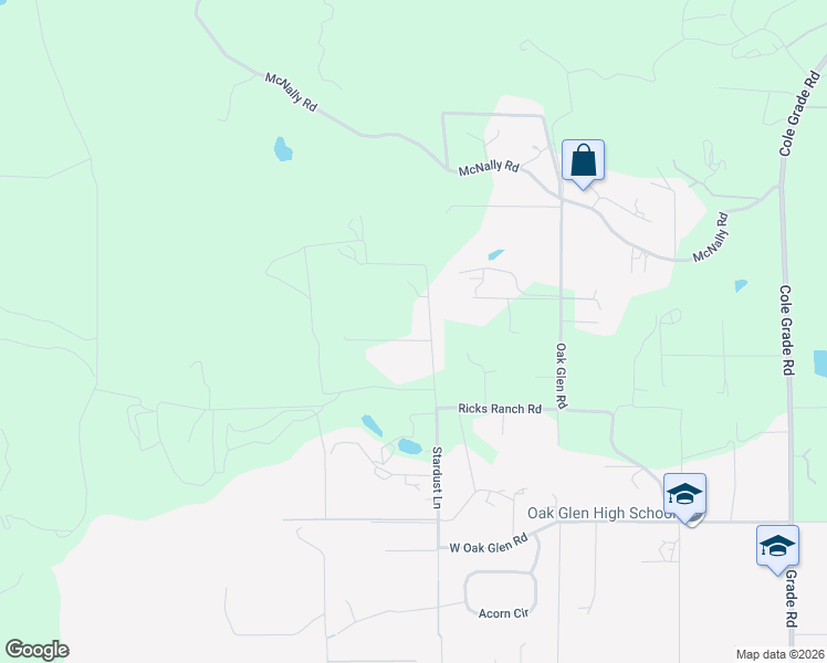 map of restaurants, bars, coffee shops, grocery stores, and more near 13592 Sundance Road in Valley Center