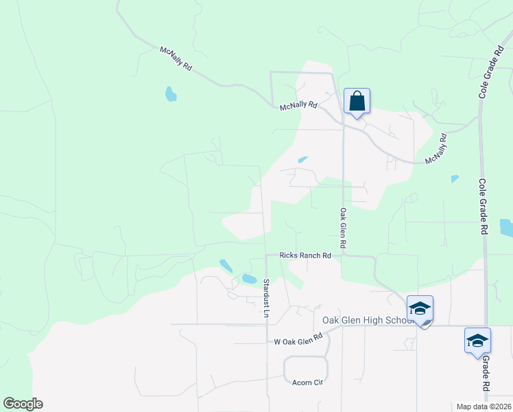 map of restaurants, bars, coffee shops, grocery stores, and more near 13592 Sundance Road in Valley Center