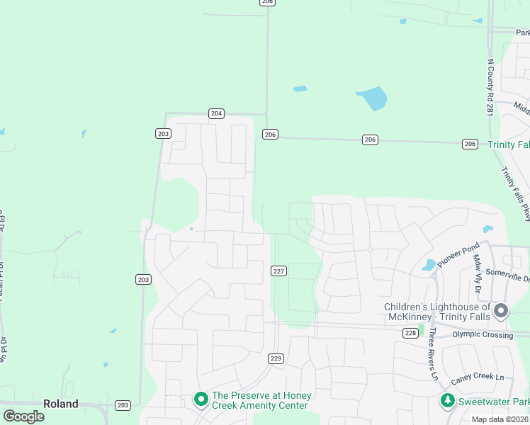 map of restaurants, bars, coffee shops, grocery stores, and more near 5115 County Road 227 in McKinney