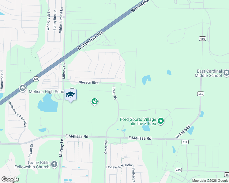 map of restaurants, bars, coffee shops, grocery stores, and more near in Melissa