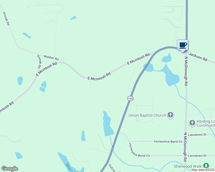 map of restaurants, bars, coffee shops, grocery stores, and more near 2524 East Mcintosh Road in Griffin