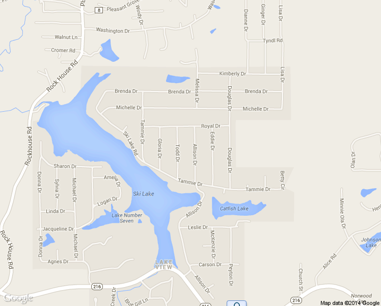 map of restaurants, bars, coffee shops, grocery stores, and more near 13418 Allison Drive in Lake View