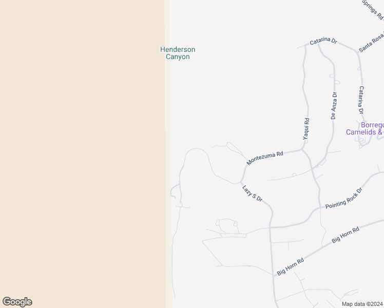 map of restaurants, bars, coffee shops, grocery stores, and more near 119 Montezuma Road in Borrego Springs