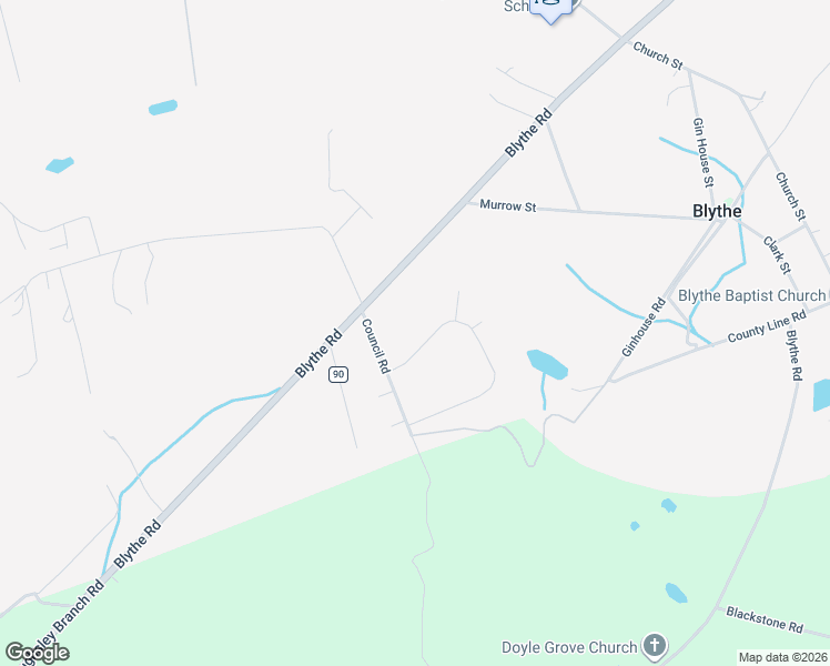 map of restaurants, bars, coffee shops, grocery stores, and more near 3507 Matts Way in Blythe