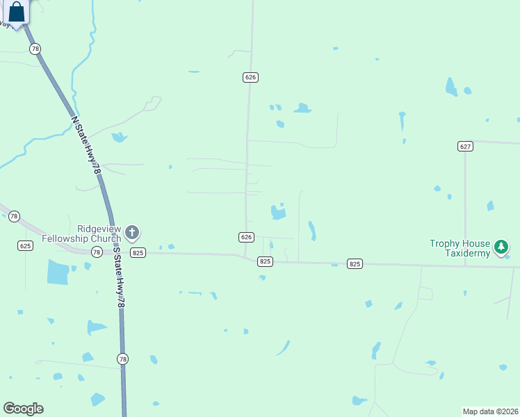 map of restaurants, bars, coffee shops, grocery stores, and more near 9128 County Road 626 in Blue Ridge