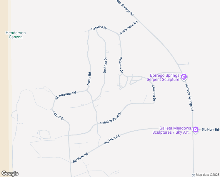 map of restaurants, bars, coffee shops, grocery stores, and more near 438 De Anza Spur Road in Borrego Springs