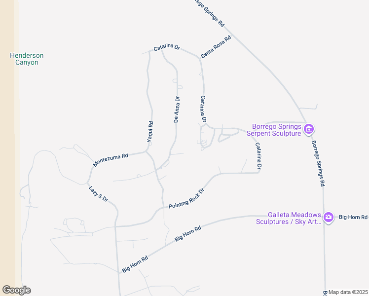 map of restaurants, bars, coffee shops, grocery stores, and more near 438 De Anza Spur Road in Borrego Springs