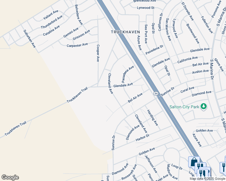 map of restaurants, bars, coffee shops, grocery stores, and more near 2226 Cleveland Avenue in Thermal