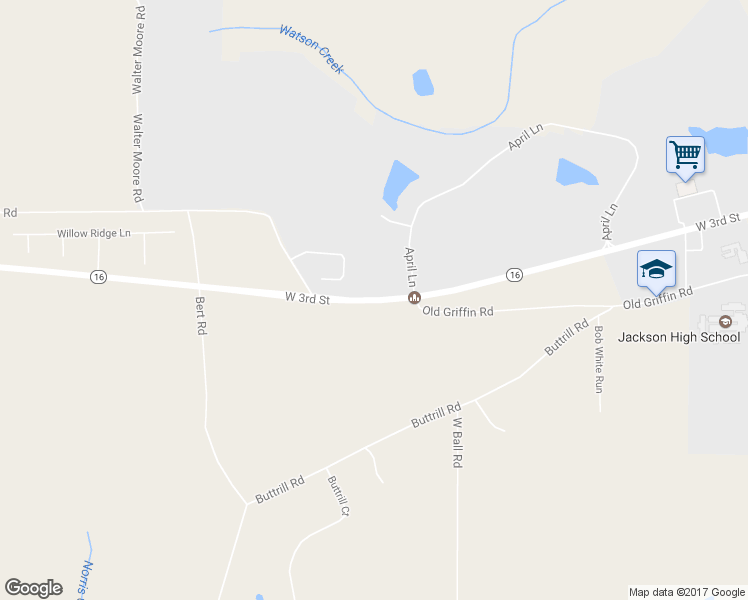 map of restaurants, bars, coffee shops, grocery stores, and more near 1501 Georgia 16 in Jackson