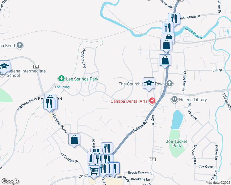 map of restaurants, bars, coffee shops, grocery stores, and more near Rowntree Path in Helena