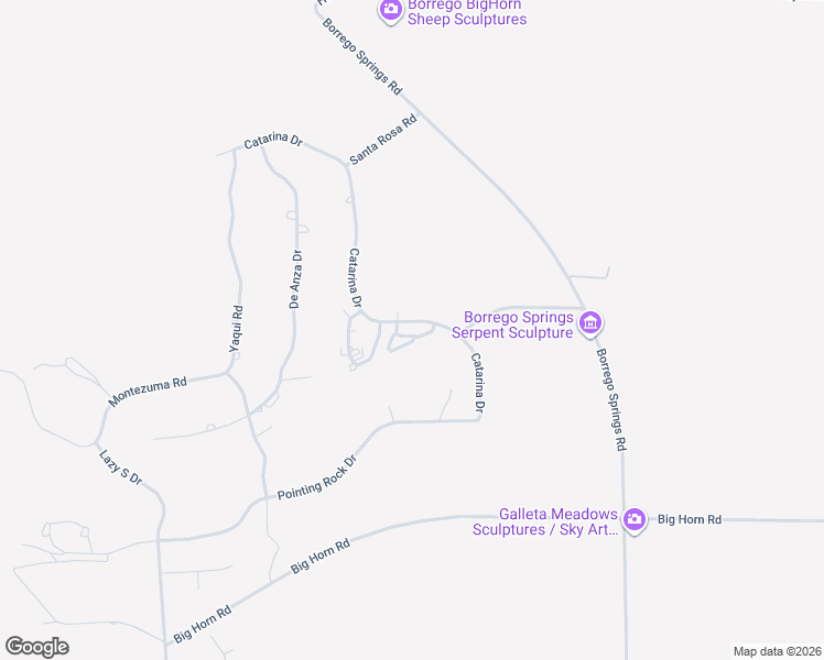 map of restaurants, bars, coffee shops, grocery stores, and more near 538 Quail Run Drive in Borrego Springs