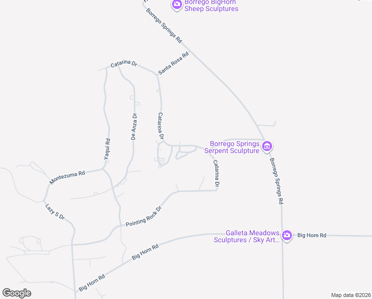 map of restaurants, bars, coffee shops, grocery stores, and more near 538 Quail Run Drive in Borrego Springs