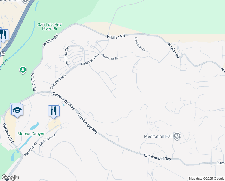 map of restaurants, bars, coffee shops, grocery stores, and more near 49 Vía Casitas in Bonsall